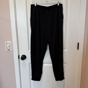 Quince Womens Black Flowknit Jogger Pants Size Large Athleisure Lounge Soft